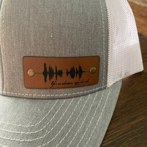 Life's An Adventure, Enjoy The Ride Soundwave Gray/White Snapback Trucker Hat - Picture 3 of 4